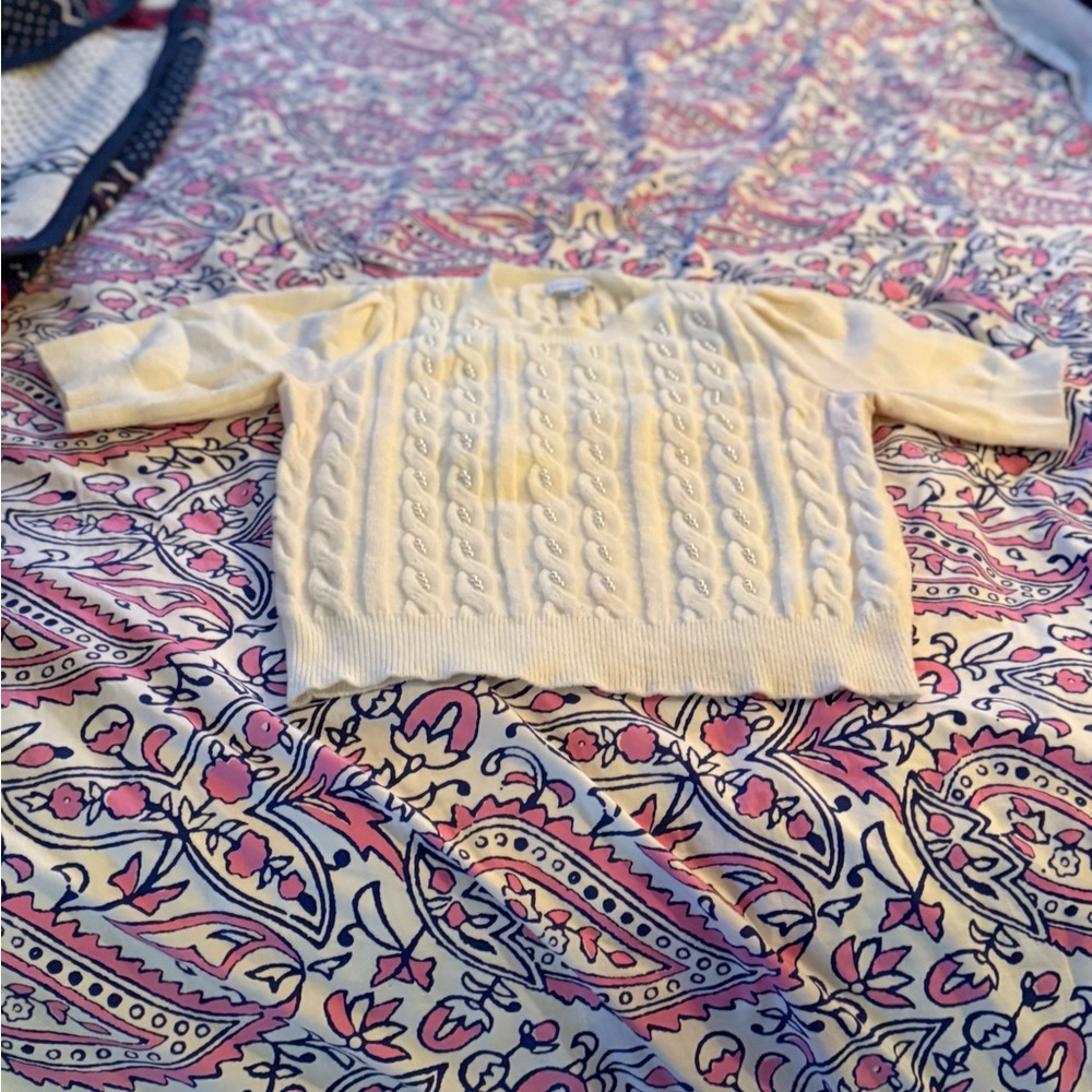 Lucy Paris Cream Cable Knit Sweater